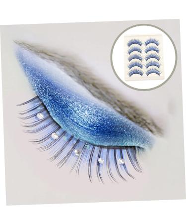 FRCOLOR 5 Pairs Handmade Eye Lashes - Soft Thick Reusable Black False Eyelashes with Color Fiber Rhinestones for Cosplay - 5D Artificial Eyelashes (Pack of 1 - Buy Online on GoSupps.com