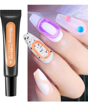 Nail Polish Gel | Stereo Adhesive Nail Polish Gel - Highly Pigmented Nail Polish Gel No Leakage Create Various Manicures Stereo Adhesive Nail Polish Gel for Manicure Art Design 06 - Buy Online on GoSupps.com