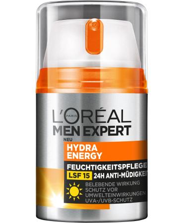 L'Or al Men Expert Facial care with SPF 15 moisturizer with sun protection with guarana and vitamin C Hydra Energy moisture care 24h anti-fatigue 1 x 50 ml care_alt