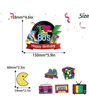 7pcs I Love 80s Cake Topper - Back to 80s Themed Birthday Party Hip Hop Decor- SugarGera - Buy Online on GoSupps.com