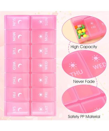 Buy WLLHYF AM/PM Large Pill Organizer - 7-Day Weekly Pill Storage Case for Vitamins & Supplements - Big Capacity Pink | International Shipping Available - Buy Online on GoSupps.com
