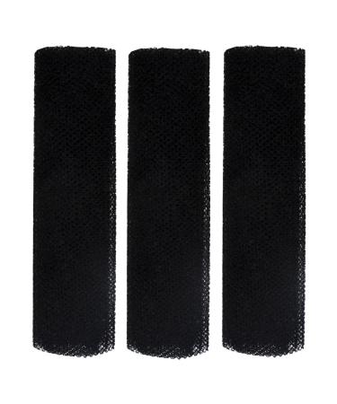 Fukamou Long Net Bath Sponge Nylon Mesh African Mesh Cloth Shower Net Scrubber | Elastic Bath Sponges for Dead Skin Removal Daily Use Black