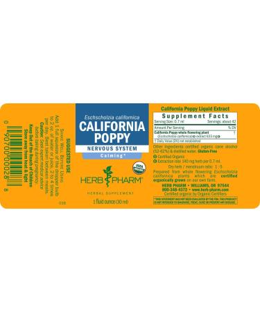 Herb Pharm California Poppy Extract 1 fl oz | Natural Relaxation & Sleep Support - Buy Online on GoSupps.com