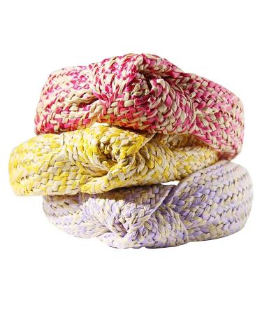 Bohemian Purple Raffia Straw Headband: Stylish Wide Hairband for Girls - Buy Online on GoSupps.com