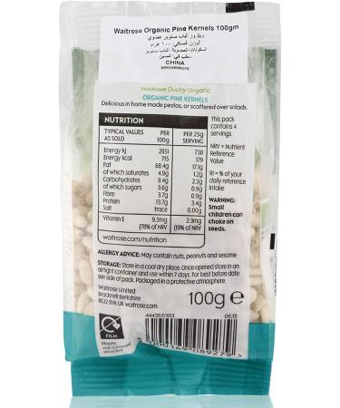  Waitrose Waitrose Duchy Organic Pine Nut 100g - Buy Online on GoSupps.com