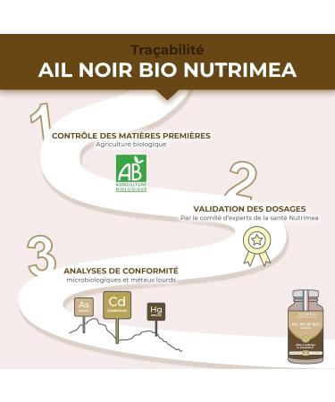 Organic Fermented Black Garlic - Organic Extract Standardized in S-allyl-Cysteine - Supports Blood Circulation Natural Antioxidant - 250 mg - 90 Vegan Capsules - Nutrimea - Made in France - Buy Online on GoSupps.com