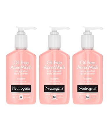 Neutrogena Oil-Free Pink Grapefruit Pore Cleansing Acne Wash and Daily Liquid Facial Cleanser with 2% Salicylic Acid Acne Medicine and Vitamin C 6 fl. oz (Pack of 3) 6 Fl Oz (Pack of 3) - Buy Online on GoSupps.com