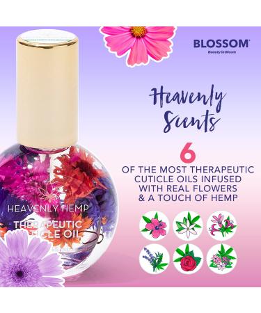 Blossom Heavenly Hemp Honeysuckle Cuticle Oil 0.42 fl oz - Moisturizing Strength with Real Flowers - Made in USA - Buy Online on GoSupps.com