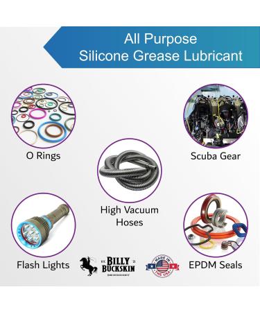 Silicone Grease  Silicone Grease for O Rings  Food Grade Sanitary Lubricant  Machine Lube  Scuba Grease  Plumbers Grease  Valve Sealant  Diving Lube  Billy Buckskin Co. Silicone-Whiz XL 4 oz. (Tube) - Buy Online on GoSupps.com