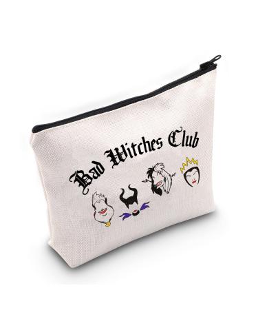 LEVLO Villains Graphic Zippered Cosmetic Bag for Women and Girls Bad Witches Club