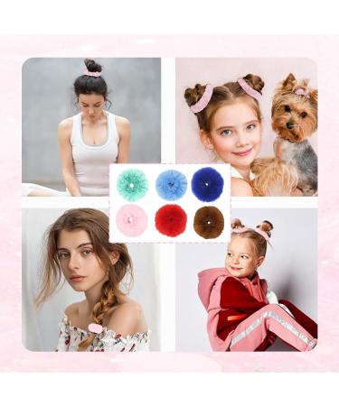 PLATEYTR 12 Pieces Hair Bands for Girls Pink Hair Bands Pink Hair Accessories Handmade Pink Pom Pom Hair Bands for Ponytails and Marble Hair - Buy Online on GoSupps.com