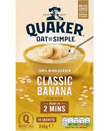 Quaker Oats So Simple Banana 10 x 348 g - Buy Online on GoSupps.com