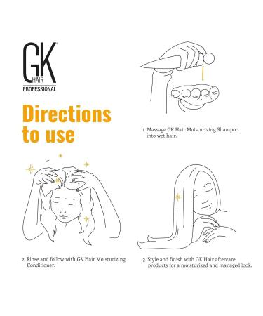 GK Hair Global Keratin Moisturizing Shampoo & Conditioner 100ml - Paraben-Free Ideal for Colored Dry Curly & Frizzy Hair - 2 Pack - Buy Online on GoSupps.com