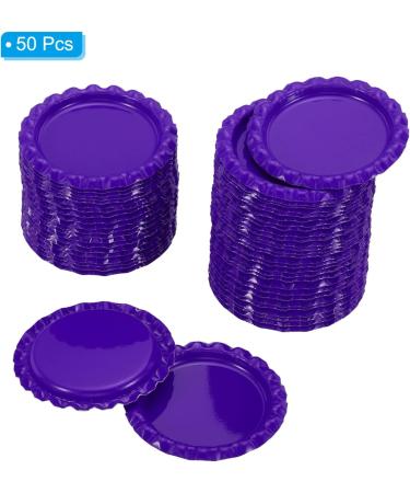 PATIKIL 1 Inch Flat Decorative Bottle Caps 50 Pack Craft Bottle Pendant Trays Double Sides Printed for DIY Pendants Craft Scrapbooks Purple - Buy Online on GoSupps.com
