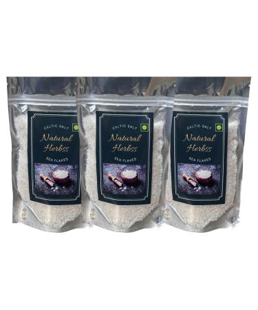 Organic Sea Salt 100% Organic Hand Harvested Low in Sodium Kosher Salt Coarse Sea Salt 200 Grams (Pack of 3)