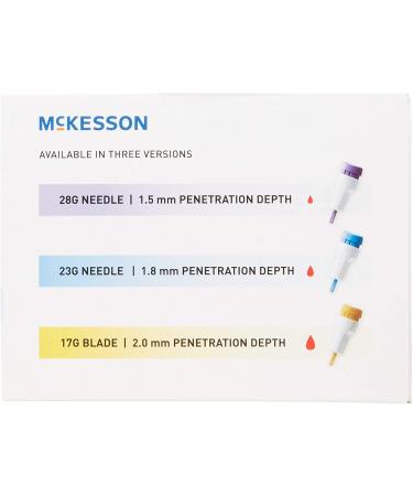 McKesson Safety Lancets Sterile Push-Button 23G Needle 1.8mm - 100 Count - Buy Online on GoSupps.com