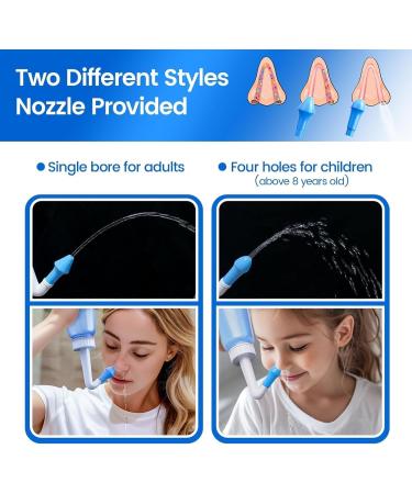 CYOUH Neti Pot Sinus Rinse Bottle 300 ML with 30 Nasal Wash Salt Packets and Sticker Thermometer Nose Wash Cleaner Pressure Rinse Nasal Irrigation for Adult & Kid BPA Free (Blue) - Buy Online on GoSupps.com