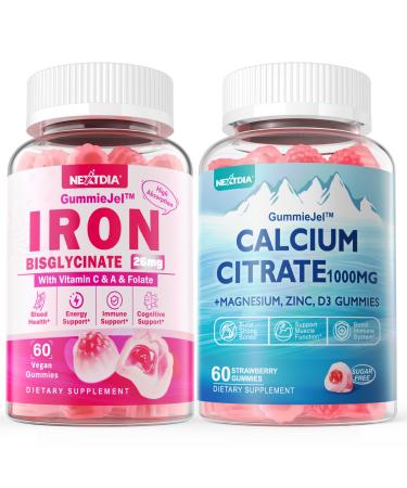 Calcium Citrate 1000mg Filled Gummies + Iron Bisglycinate 26mg