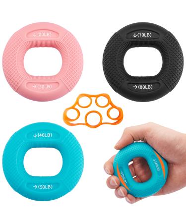 Three-piece silicone ring grip strengthener and trainer forearm finger grip trainer for finger grip training fitness sports training - Buy Online on GoSupps.com