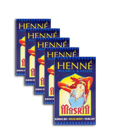 Natural henna - 450 g (5x90 g) - henna fiery red - natural hair dye - henna powder - pure natural henna powder - pellear - masria henna fiery red - henna hair dye 90 g (1 Pack)