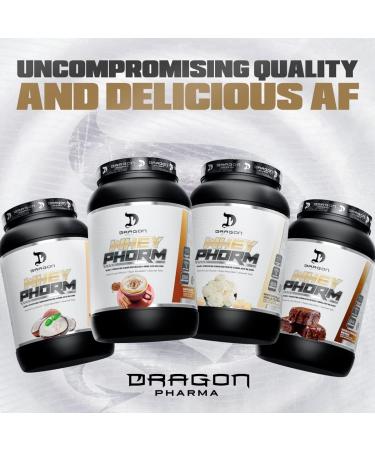 Buy DRAGON PHARMA Whey Protein Blend - Fast Absorption Gluten-Free 25g Protein per Serving - Great Tasting Cappuccino - 100% Whey for Maximum Recovery - Buy Online on GoSupps.com