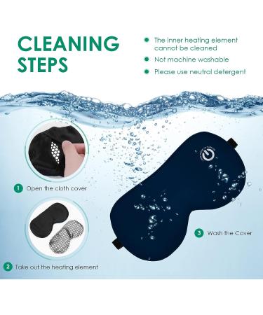 BRZSACR Heated Eye Mask Cordless - USB Electric Warm Compress for Dry Eyes Relief - Silk Sleep Mask for MGD, Blepharitis, Sinus, Stye - Blue - Buy Online on GoSupps.com