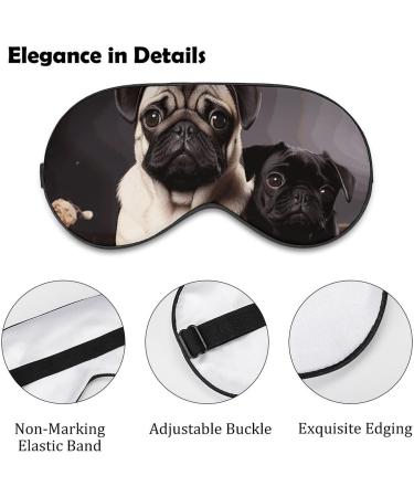 Breathable Sleep Mask for Men & Women - Adjustable Light Blocking Eye Cover for Pug Dogs Perfect for Sleeping & Naps - Buy Online on GoSupps.com