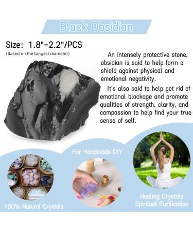 XIANNVXI Black Obsidian Crystal 1.77-2.17" Raw Crystal Obsidian Stone Natural Healing Crystal Rock Rough Gemstone for Crystal Lovers Beginners Collectors Witchcraft Supplies C - Obsidian - Buy Online on GoSupps.com