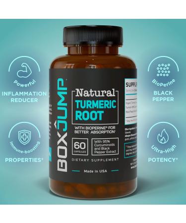 Turmeric Curcumin 1200mg with Black Pepper Extract Vegan Joint Support Supplement 60 Capsules with BioPerine - Buy Online on GoSupps.com