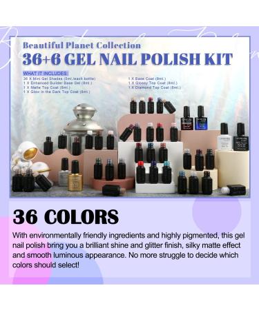 Lavender Violets 42-Piece Gel Nail Polish Set with Top Coats - Fall/Winter UV LED Gel Shades C958 - Buy Online on GoSupps.com