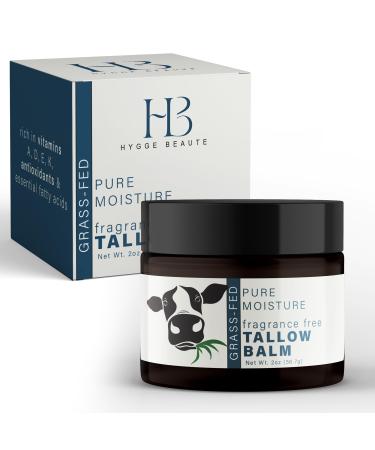Grass Fed Beef Tallow for Skin - Tallow Face Moisturizer - Beef Tallow Balm for Face - Head to Toe Tallow Skin Care - Grass Fed Beef Tallow Moisturizer - Organic Beef Tallow for Face (Fragrance Free)