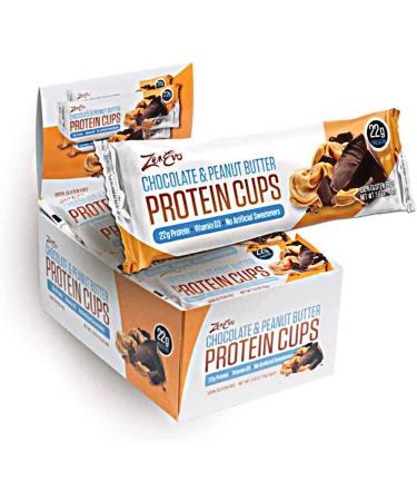 ZenEvo Chocolate Peanut Butter Protein Cups  Balanced Macros  No Sugar Spike  High Protein  Gluten Free Meal Replacement, Easter Candy 2 Count Box