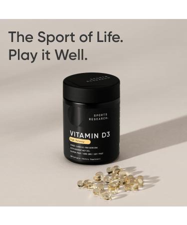 Sports Research Vitamin D3 2500iu (25mcg) with Coconut Oil - Vitamin D for Immune & Bone Support - Non-GMO Verified Gluten & Soy Free (360 Liquid Softgels) 360 count (Pack of 1) 2500iu - Buy Online on GoSupps.com