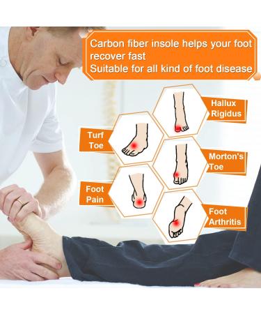 Carbon Fiber Insoles 1 Pair for Pain Relief & Arthritic Toe Recovery - Rigid Foot Support | Hallux Rigidus & Morton's Toe Insert - Men's 7-7.5/Women's 8-8.5 (9.25-235mm) - Buy Online on GoSupps.com