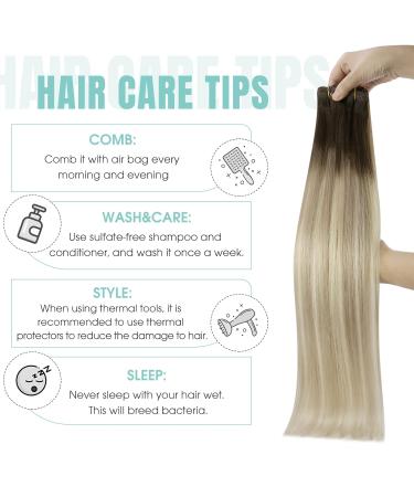 Youngsee Real Hair Extensions Clip - Balayage Brown Blonde Clip-In 35cm | 120g 7PCs for Volume & Recovery - Buy Online on GoSupps.com