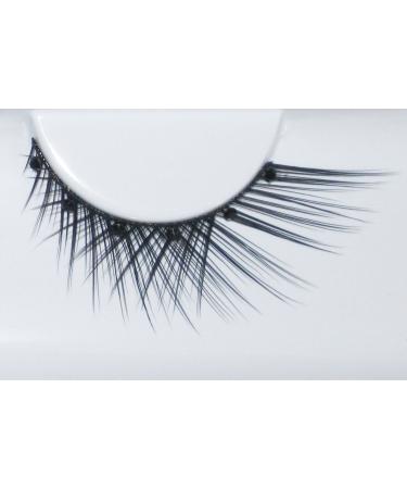 Eulenspiegel 001073 - artificial eyelashes black crossed long/short with rhinestones 1 ml special eyelash adhesive instructions for carnival theme party