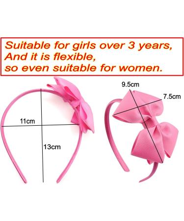 CCHAMP 7x Multicolor bow headbands for girls alice bands bowknot hairbands satin head bands for girls women kids birthday party favours giveaways gift present - Buy Online on GoSupps.com