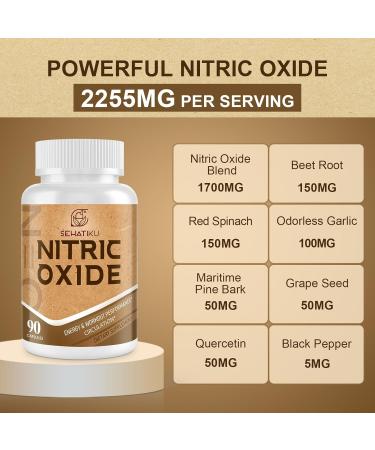 Nitric Oxide Supplement, Nitric Oxide Booster & 6-in-1 Phytonutrient Blend for Heart, Flow, Immune - 90 Capsules (2 Bottle) 90 Count (Pack of 2) - Buy Online on GoSupps.com