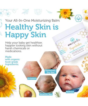 Era Organics Healing Ointment for Babies USDA Certified Organic Natural Gentle Moisturizer for Sensitive Skin Prone To Baby Eczema Cradle Cap - 4 Oz - Buy Online on GoSupps.com