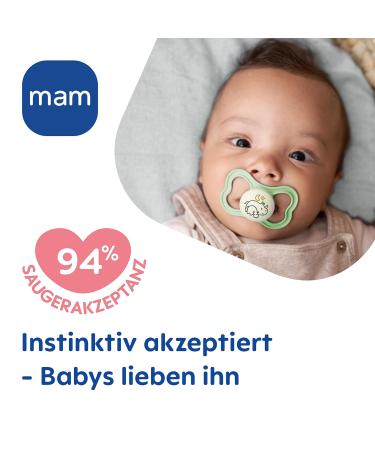 Mam Air Night Silicon Pacifier Set - 2 Tooth-Friendly Baby Pacifiers for 16+ Months | Light & Airy Design with Pacifier Box | Bear & Trees - Buy Online on GoSupps.com