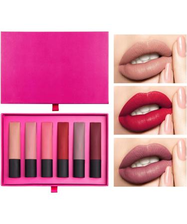 Velvet Lip Gloss6 Piece Long Lasting Liquid Matte Lipstick Set Long Lasting High Pigmented Nude Waterproof Lip Gloss Set Girls Women Makeup Gift Set Purble Set A - Buy Online on GoSupps.com