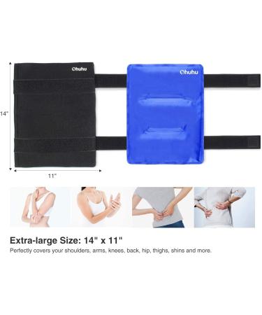 Ohuhu Large Reusable Gel Ice Pack - Hot & Cold Therapy for Injuries - XL Blue Cold Pack - Buy Online on GoSupps.com