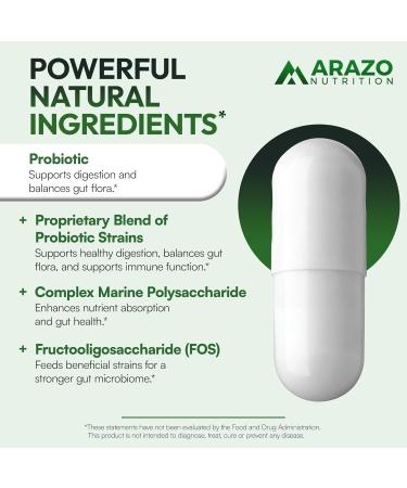 Arazo Nutrition Probiotic 40 Billion CFU - Shelf Stable with Prebiotics and Acidophilus - Stable Potency Until Expiration Time Delay Release Probiotics 60 Count (Pack of 1) - Buy Online on GoSupps.com