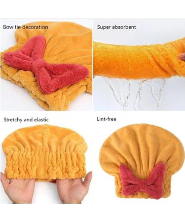 Super Absorbent Microfiber Hair Towel Wrap - Quick Drying Coral Velvet Bow Cap for Thick Curly Hair - Ultra Soft Shower Cap (Blue - Buy Online on GoSupps.com