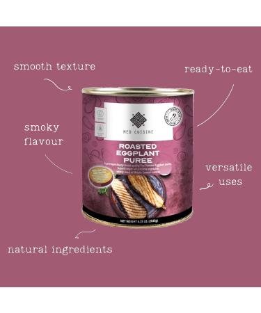 Med Cuisine Roasted Eggplant Pur e 2.8KG | Vegan | Smokey Flavour | Ready-to-Eat Dip & Spread | Ideal for Baba Ganoush - Buy Online on GoSupps.com