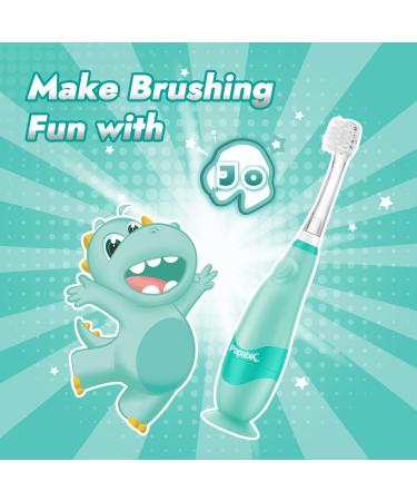 Papablic Toddler Sonic Electric Toothbrush for Ages 1-3 | Cute Dino Cover Smart LED Timer 2 Brush Heads - Ideal Baby Electric Toothbrush - Buy Online on GoSupps.com