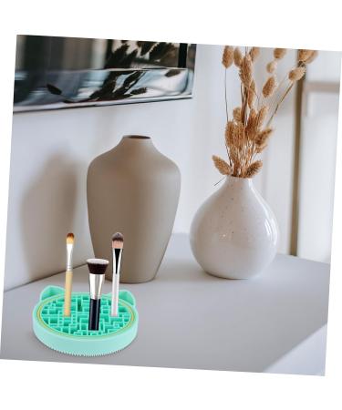 FRCOLOR Makeup Brush Storage Box Makeup Brush Mat Brush Cleaning Mat Makeup Cleaner Pad Hair Brush Cleaner Makeup Brush Holder Makeup Brush Washer Dry Silica Gel Lip Gloss Cute 11x11cm Green - Buy Online on GoSupps.com