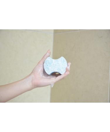 Spongeables Pedi-Scrub Foot Buffer - Clean & Fresh Scent, Shea Butter & Tea Tree Oil - Exfoliating Sponge with Heel Buffer and Pedicure Oil - 20+ Washes (Blue) - Buy Online on GoSupps.com