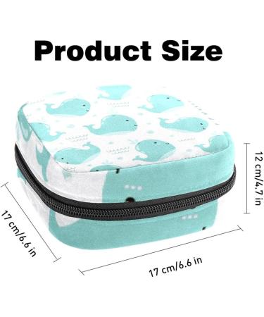 Women's Cute Whales Pattern Binding-Up Tampon Storage Bag | Multi-Zip Pockets for Menstrual Care - Buy Online on GoSupps.com