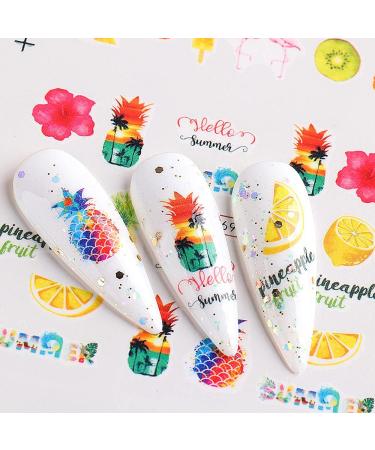 Summer Nail Art Stickers - Colorful Fruits & Landscapes Designs - 12 Sheets - Buy Online on GoSupps.com